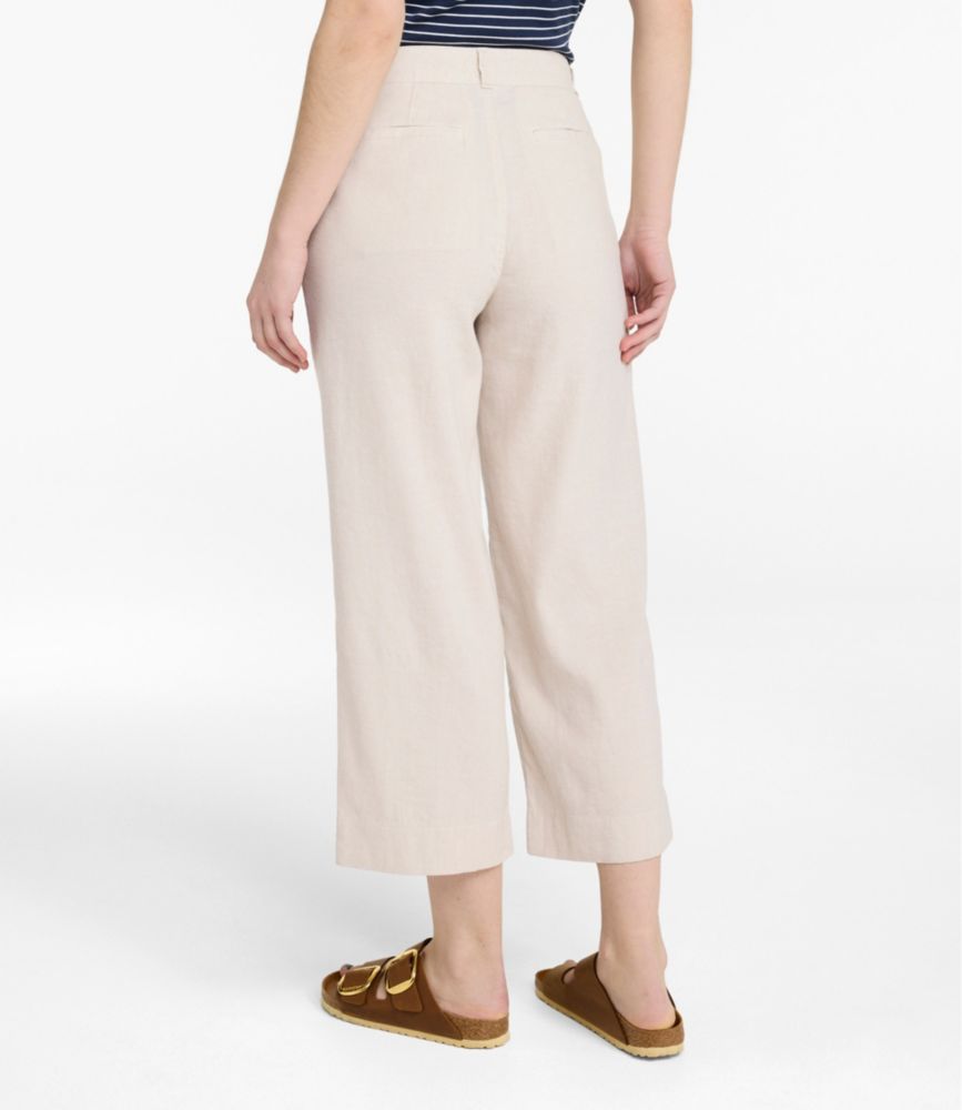 Women's Lakeside Linen-Blend Pants, Crop, Classic Navy, small image number 3