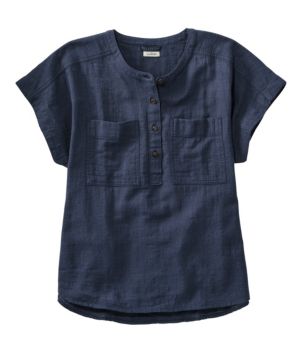 Women's L.L.Bean Day Breeze Shirt, Short-Sleeve Popover, New