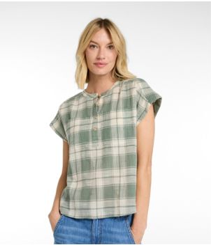 Women's L.L.Bean Day Breeze Shirt, Short-Sleeve Popover, New