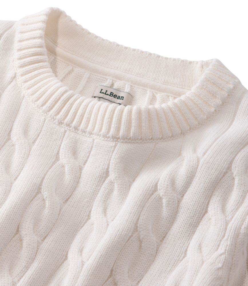 Women's The Original Double L&reg; Sweater, Cable Crewneck, Sea Salt, small image number 4