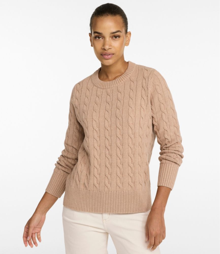 Women's The Original Double L® Sweater, Cable Crewneck, New