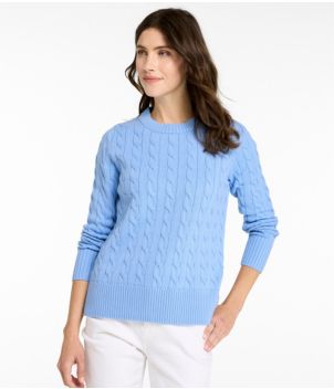Women's The Original Double L® Sweater, Cable Crewneck, New