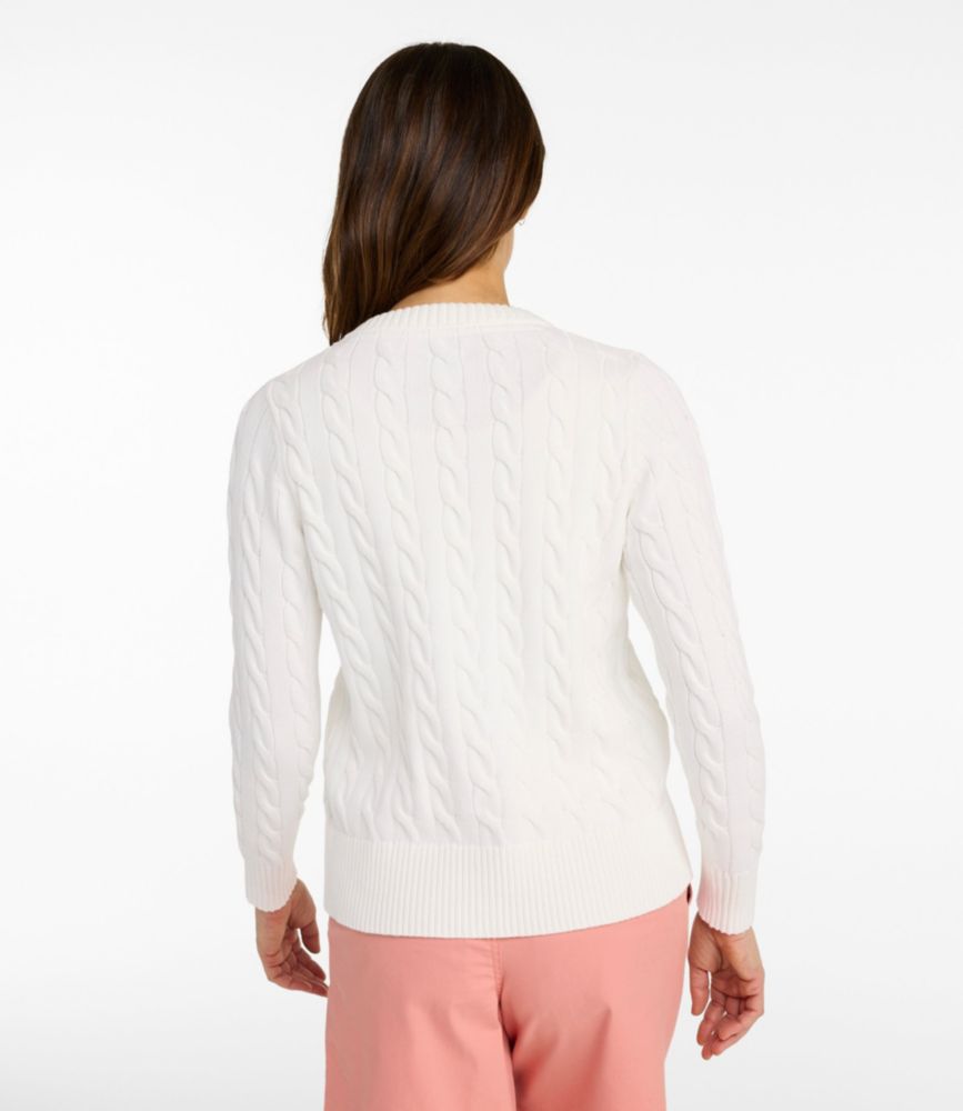 Women's The Original Double L&reg; Sweater, Cable Cardigan, Deep Lake, small image number 3