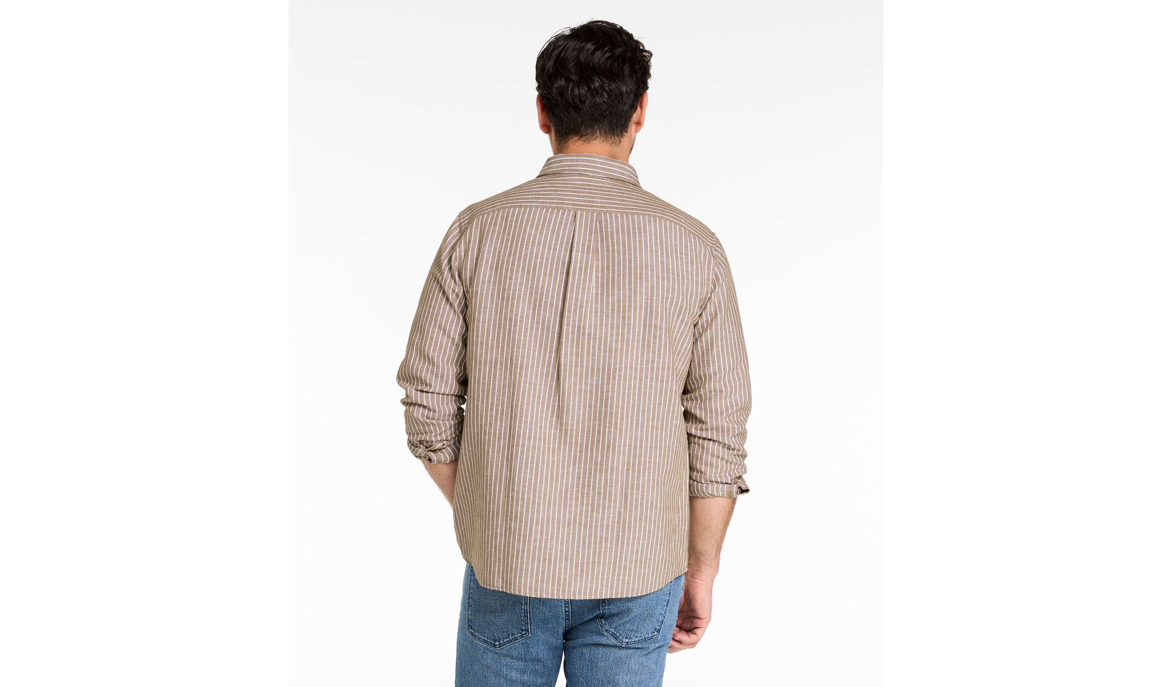 Men's Signature Wharfside Linen Blend Shirt, Slim Fit