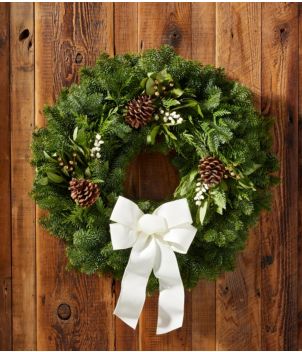 Winter White Wreath 24", New
