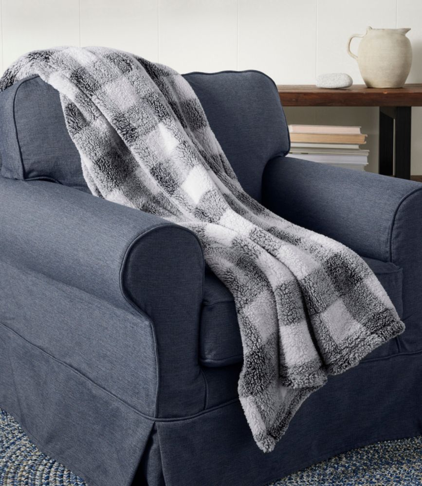 Cozy Plush Throw, Plaid, Grey, small image number 4