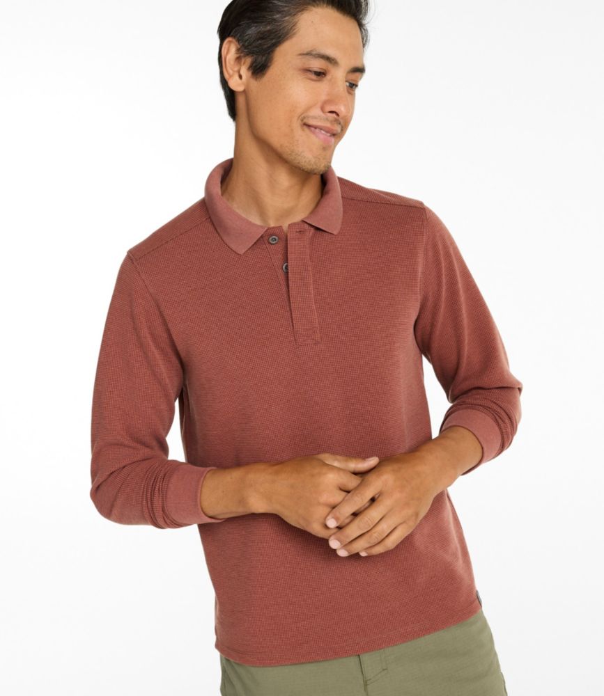 Men's Mountainside Micro Waffle Polo, Long-Sleeve