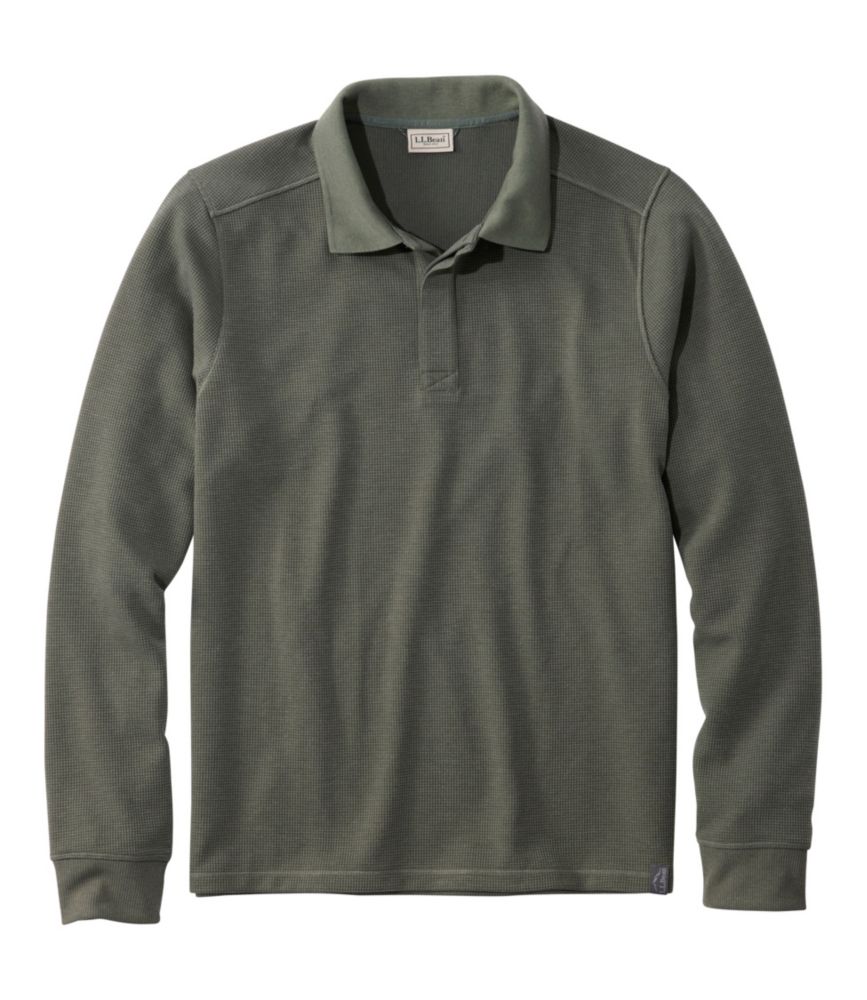 Men's Mountainside Micro Waffle Polo, Long-Sleeve