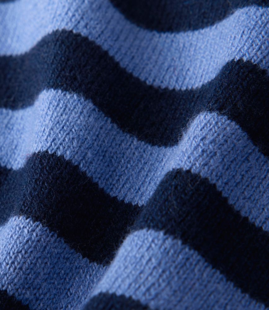Women's Cotton/Cashmere Knit Triangle Scarf, Striped, Classic Navy/Sea Salt Stripe, small image number 4