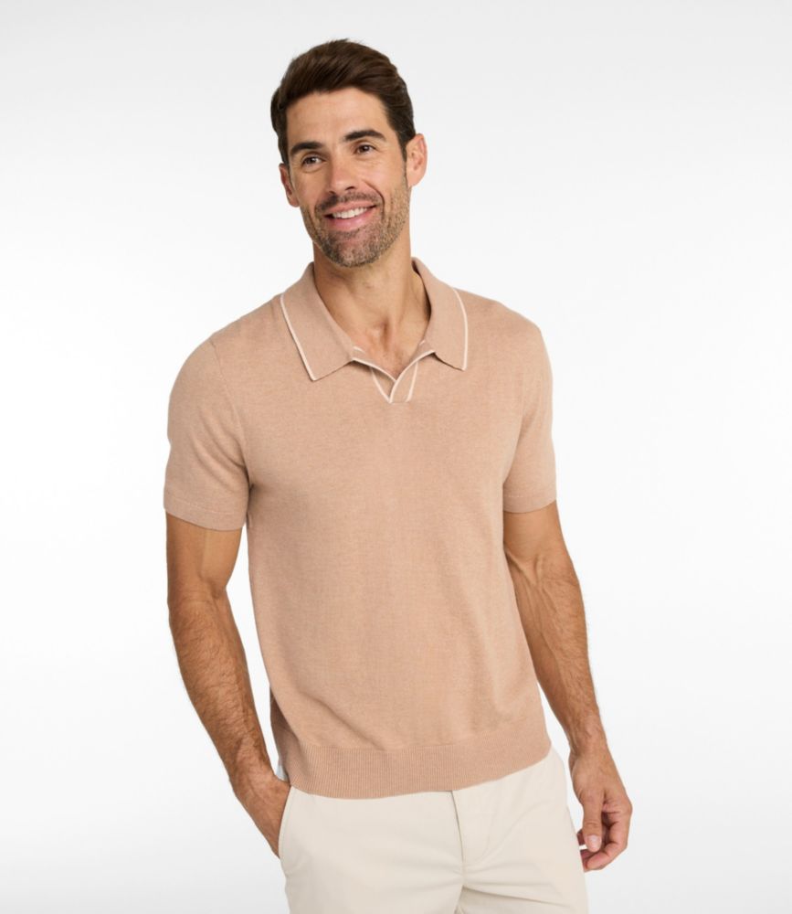 Men's All Seasons Cotton Blend Sweater, Short-Sleeve Polo