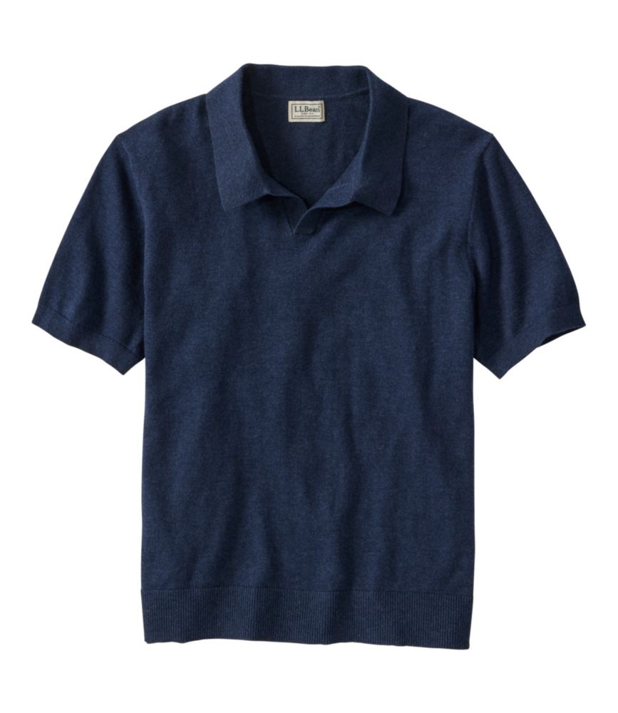 Men's All Seasons Cotton Blend Sweater, Short-Sleeve Polo