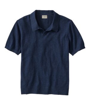 Men's All Seasons Cotton Blend Sweater, Short-Sleeve Polo, New