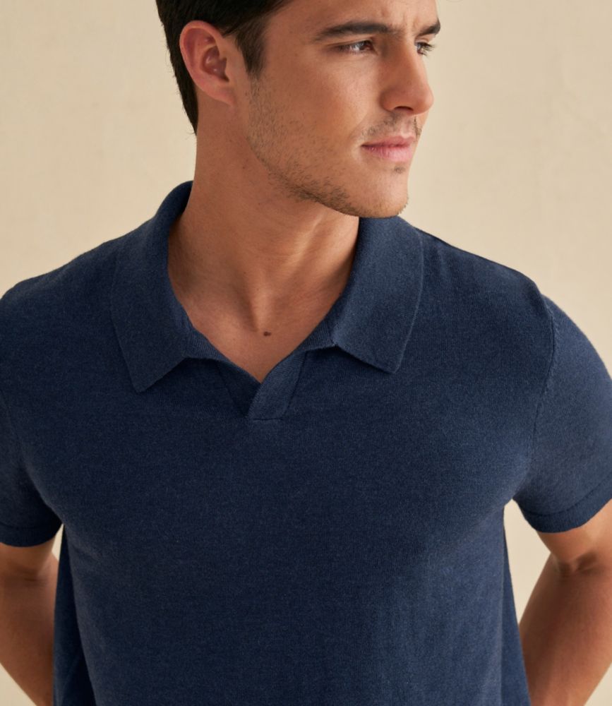 Men's All Seasons Cotton Blend Sweater, Short-Sleeve Polo