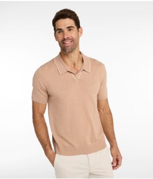 Men's All Seasons Cotton Blend Sweater, Short-Sleeve Polo, New