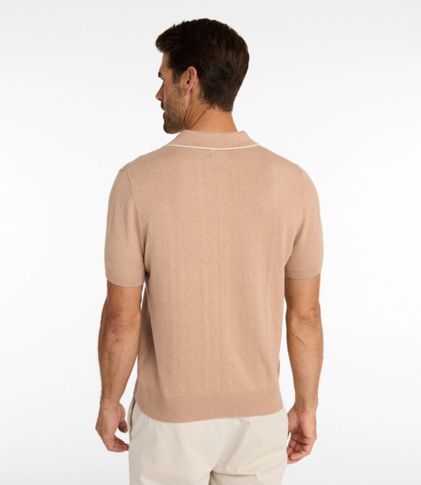Men's All Seasons Cotton Blend Sweater, Short-Sleeve Polo