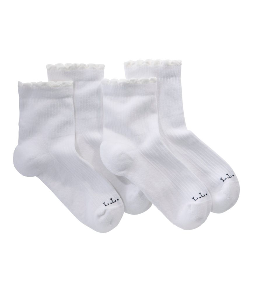 Women's Scalloped Edge Micro Crew Socks, 2-Pack