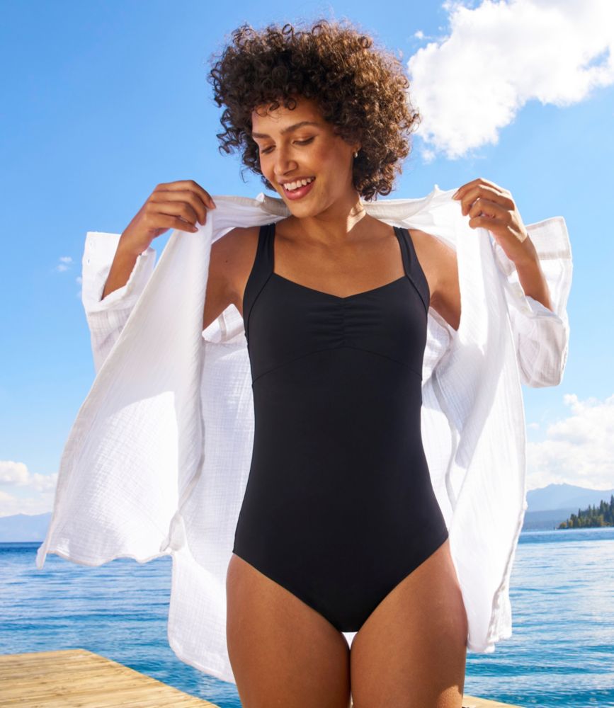 Women's Shaping Sweetheart Tanksuit, Black, small image number 4