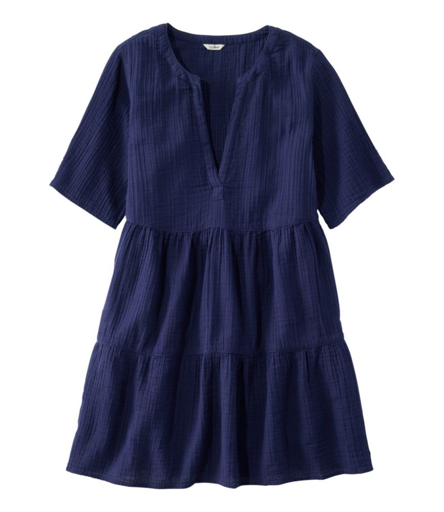 Women's Cloud Gauze Cover-Up Tiered Dress, Print