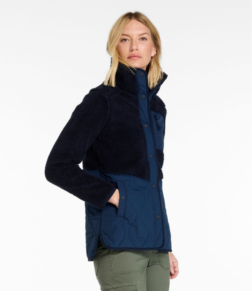 Women's Bean's Mixed Media Sherpa Fleece Jacket, New