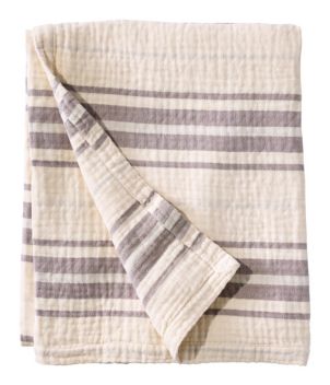 Lightweight Cotton Gauze Throw, Stripe, New