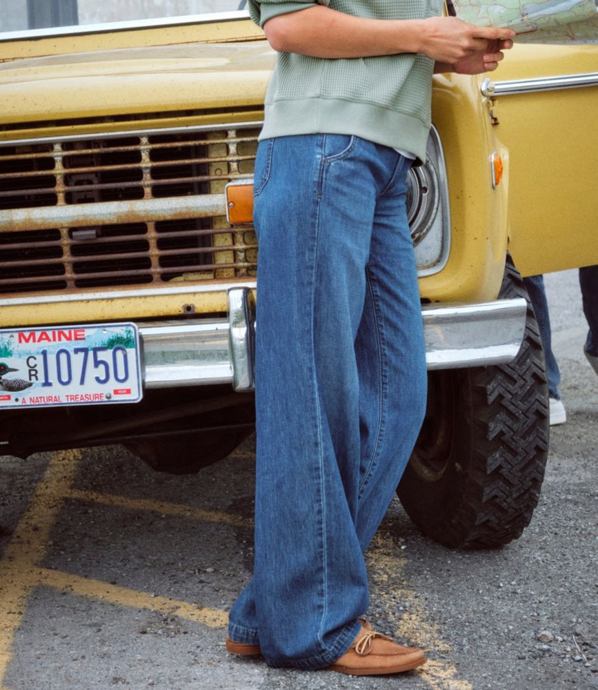 Women's 207 Vintage Lightweight Jeans, Mid-Rise Wide-Leg, Sunwashed Indigo, small image number 7