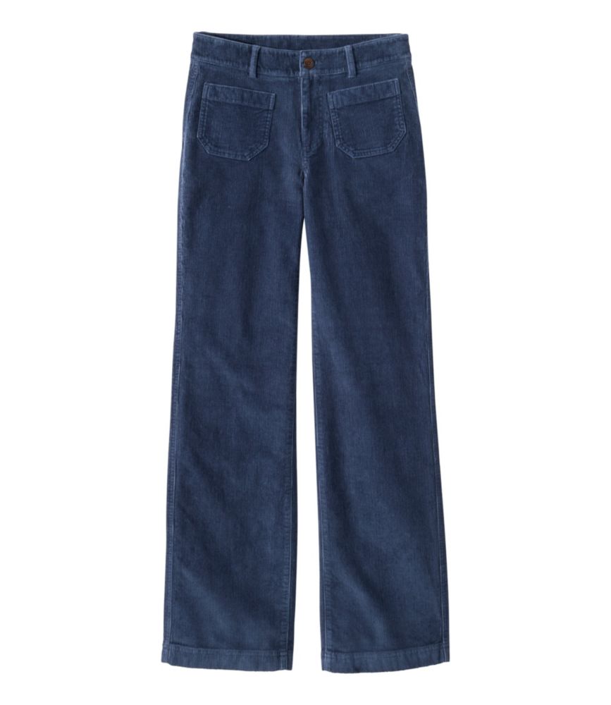 Women's 207 Vintage Corduroy Patch Pocket Pants, Mid-Rise Wide Straight-Leg, Carbon Navy, small image number 1