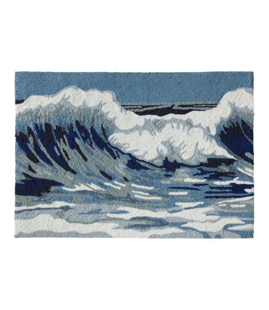 Indoor/Outdoor Vacationland Rug, Ocean Waves