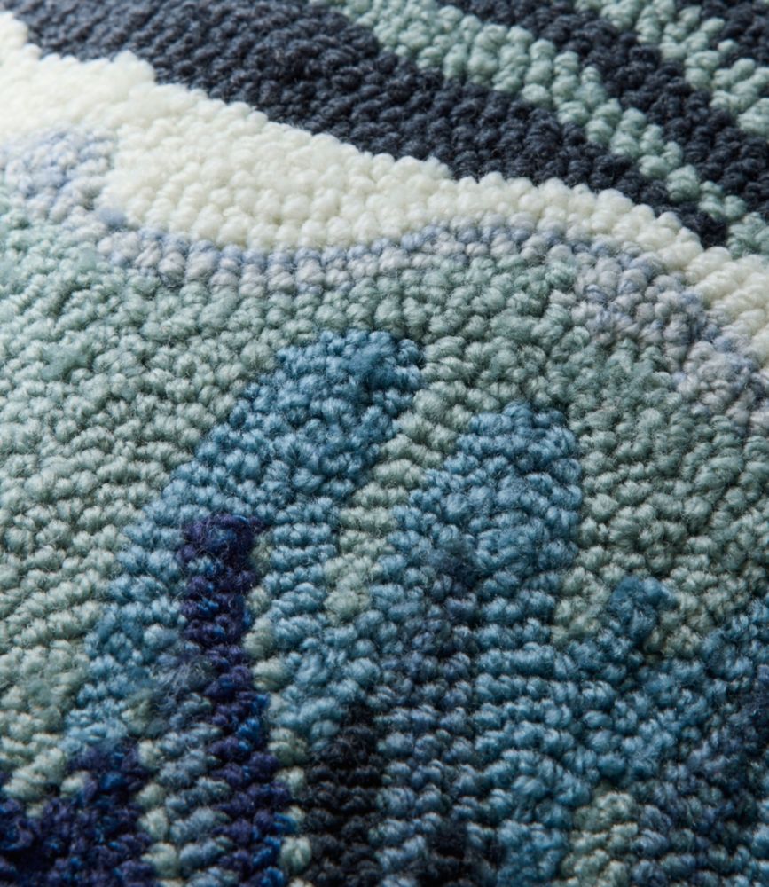 Indoor/Outdoor Hooked Pillow, 18x18 Ocean Waves, Multi, small image number 2