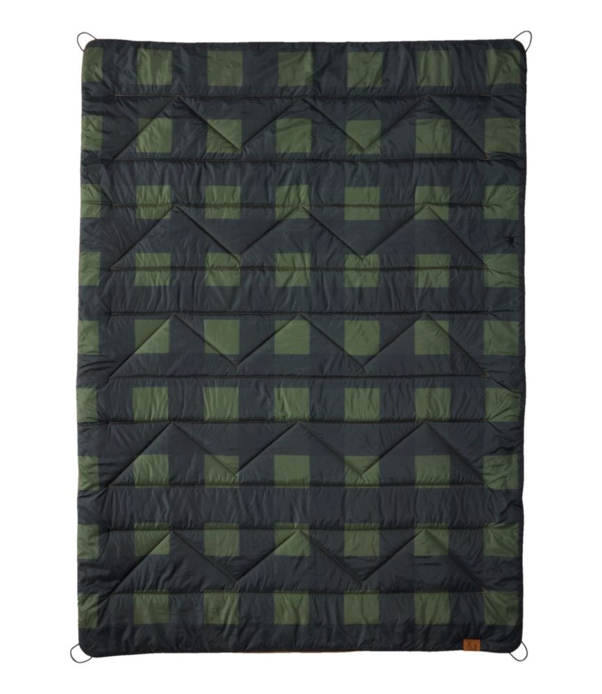 L.L.Bean & Noah Kahan Puffer Blanket, Deep Olive Plaid, small image number 3
