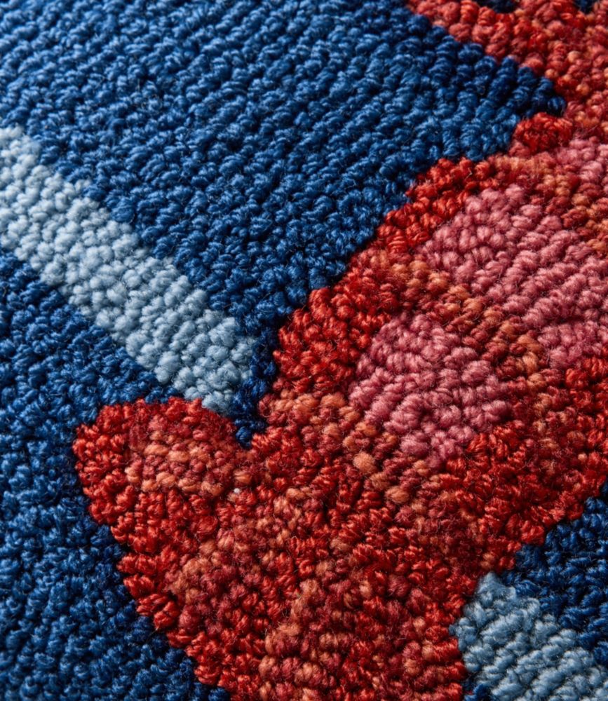 Indoor/Outdoor Hooked Pillow, 18x18 Lobster