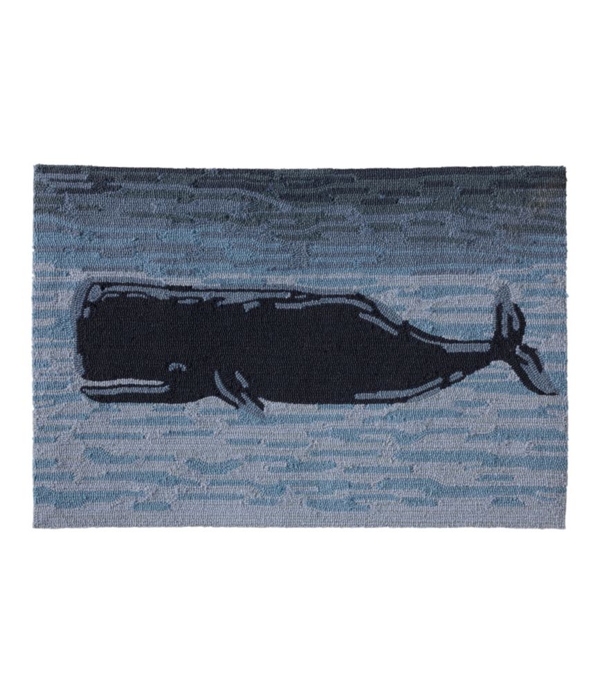 Indoor/Outdoor Vacationland Rug, Coastal Whale