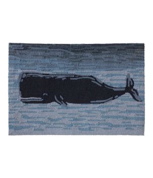 Indoor/Outdoor Vacationland Rug, Coastal Whale