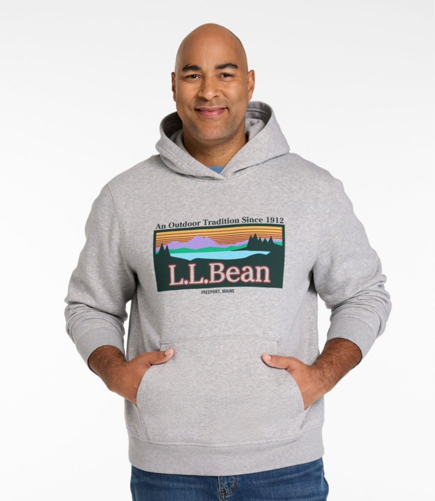 Men's Essential Graphic Sweatshirts, Hoodie, Classic Navy L.L.Bean, small image number 4