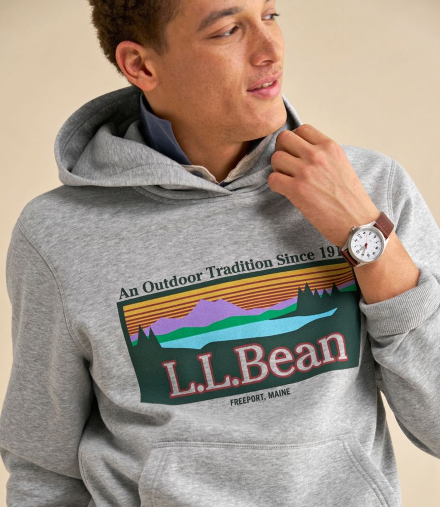 Men's Essential Graphic Sweatshirts, Hoodie, Classic Navy L.L.Bean, small image number 10