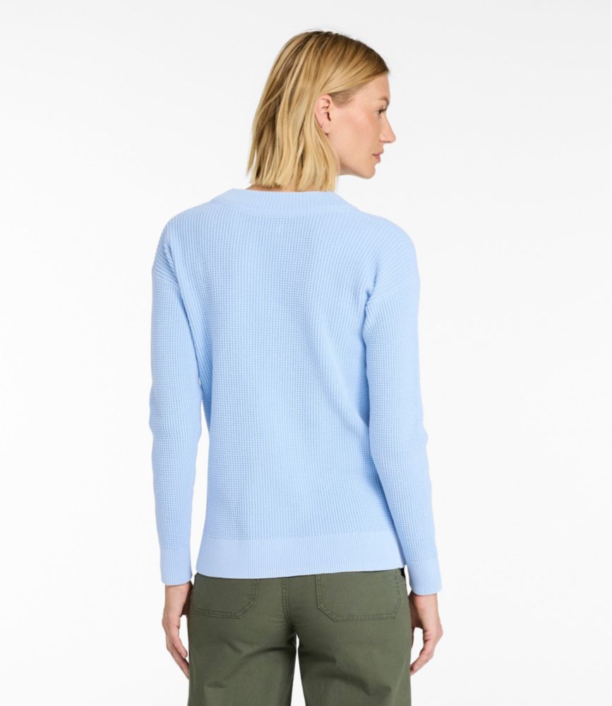 Women's Sunwashed Waffle Sweater, Splitneck