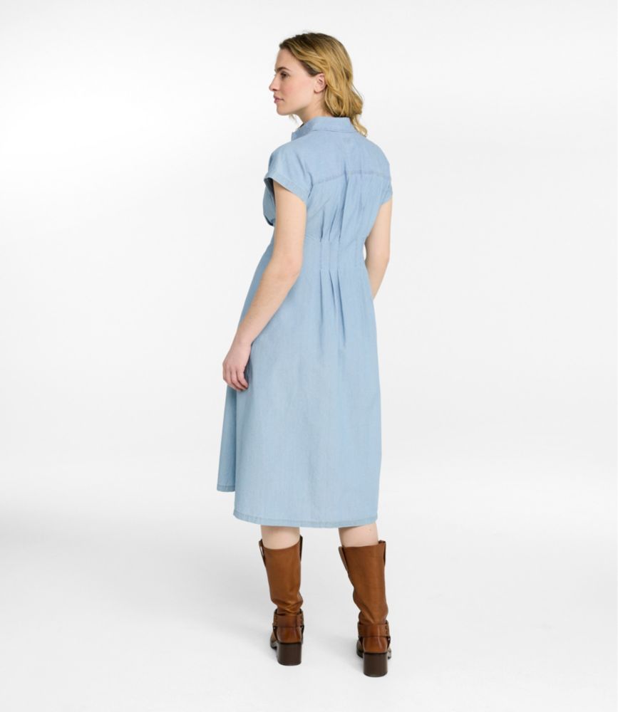 Women's Signature Pleated Midi Dress, Chambray