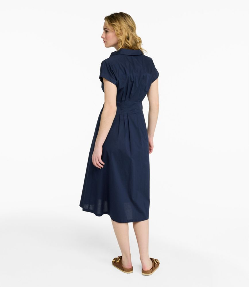 Women's Signature Pleated Midi Dress, Classic Navy, small image number 3