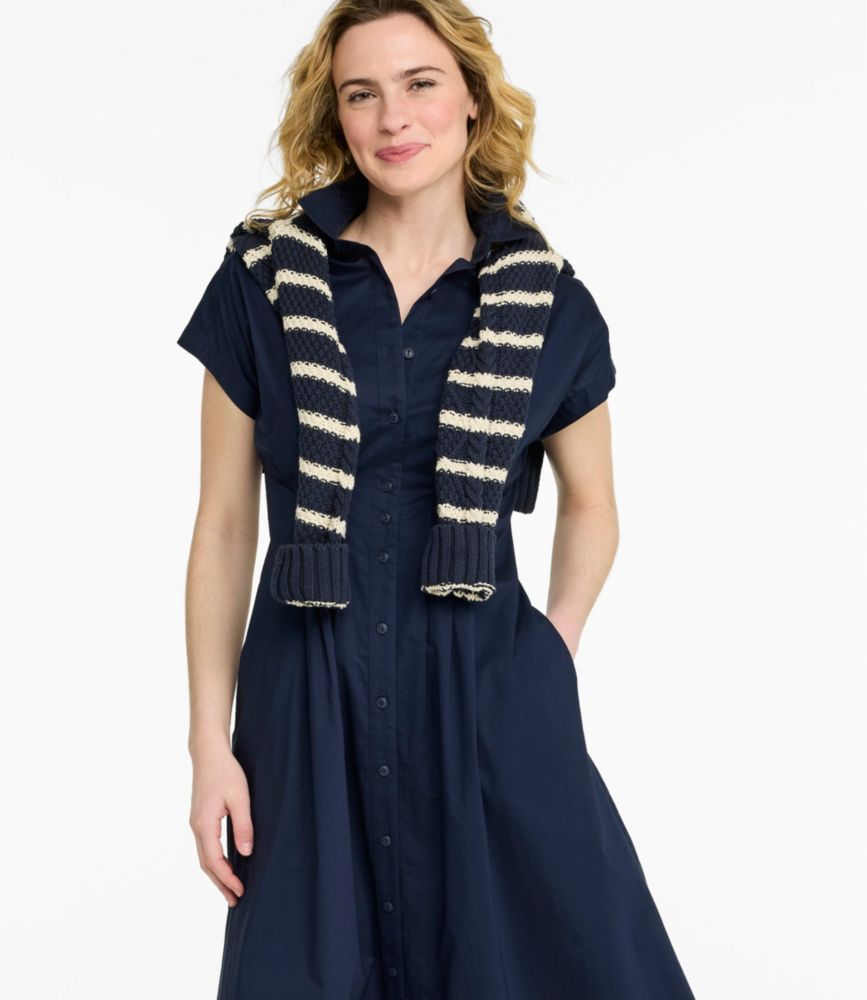 Women's Signature Pleated Midi Dress, Classic Navy, small image number 4