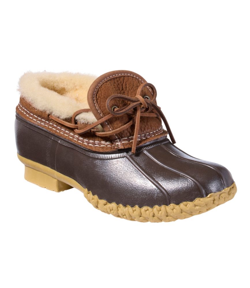 Women's Bean Boots, Shearling-Lined Rubber Mocs, Allspice/Bean Boot Brown/Gum, small image number 6