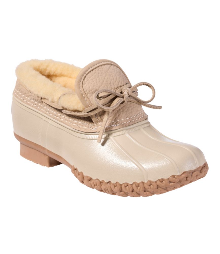 Women's Bean Boots, Shearling-Lined Rubber Mocs