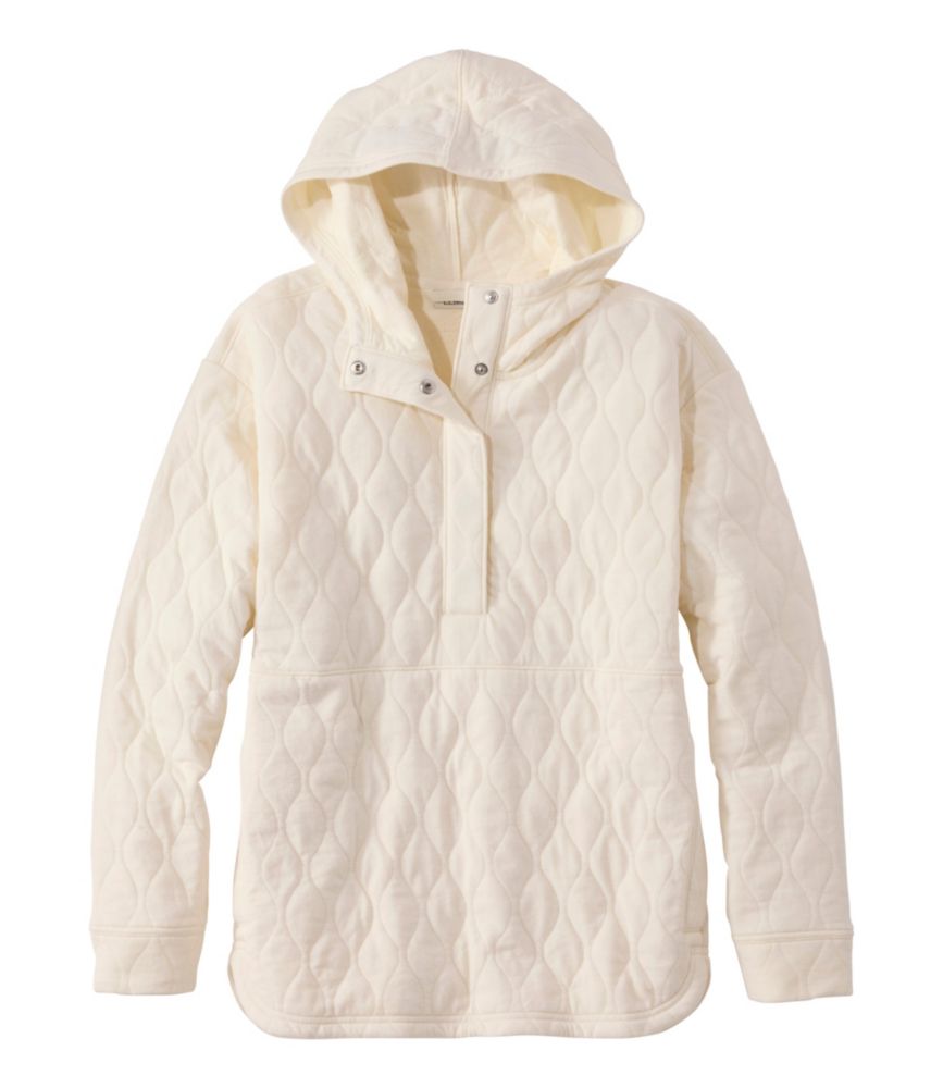Women's VentureSoft Quilted Hooded Pullover, Bone, small image number 1