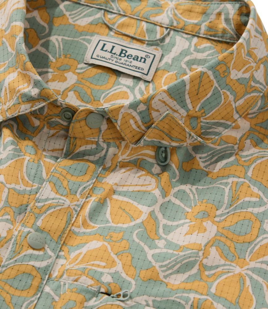 Men's Ultralight Venture Shirt, Short-Sleeve Print, Carbon Navy Abstract Hibiscus, small image number 6