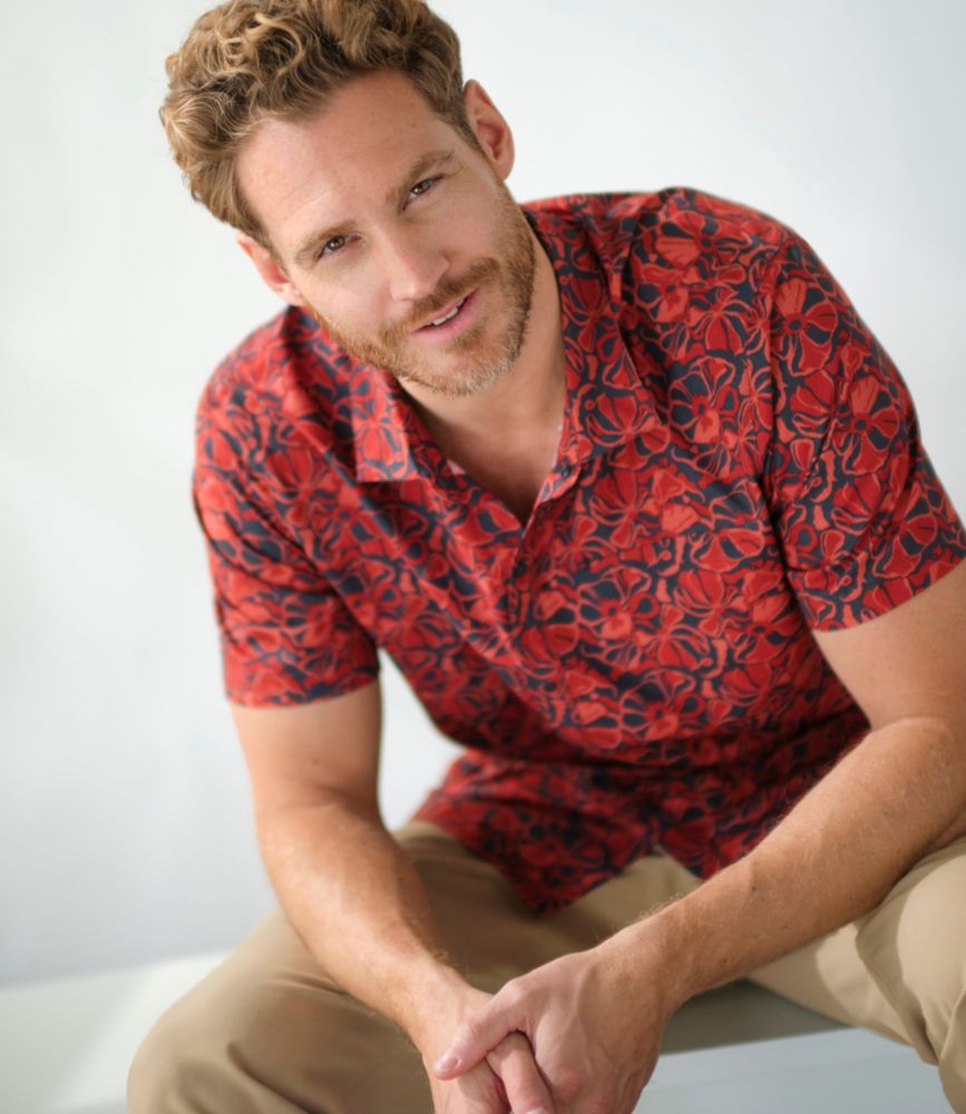 Men's Ultralight Venture Shirt, Short-Sleeve Print, Carbon Navy Abstract Hibiscus, small image number 11