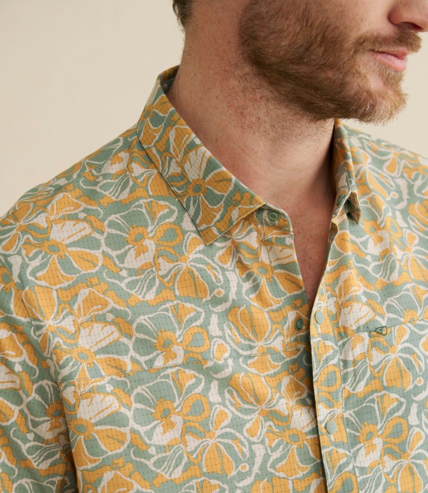 Men's Ultralight Venture Shirt, Short-Sleeve Print, Carbon Navy Abstract Hibiscus, small image number 12