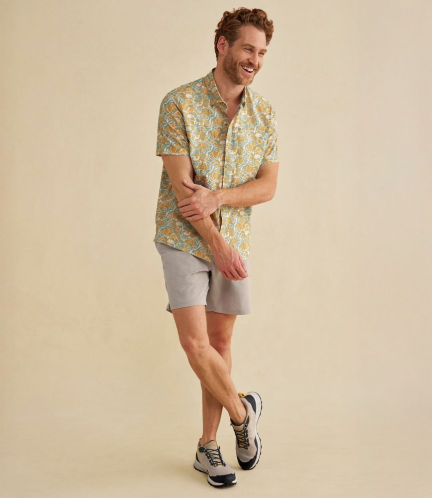 Men's Ultralight Venture Shirt, Short-Sleeve Print, Carbon Navy Abstract Hibiscus, small image number 13