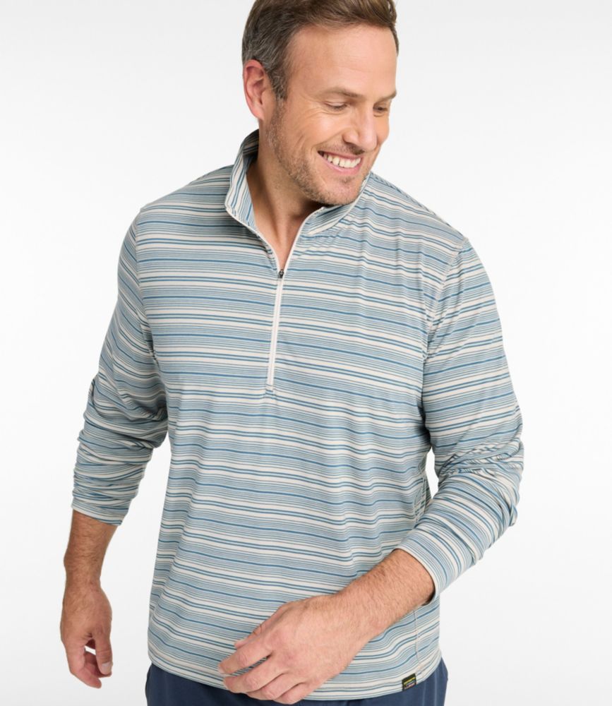 Men's Everyday SunSmart® Tee, Long-Sleeve Quarter-Zip Stripe