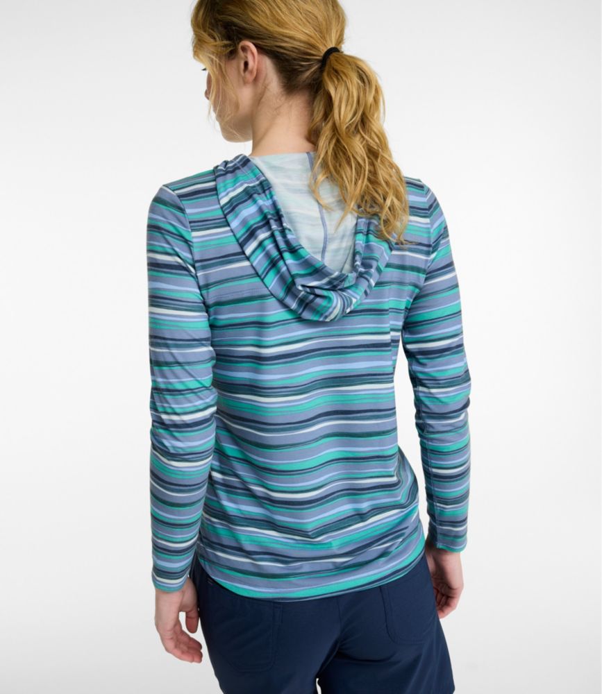 Women's Everyday SunSmart&reg; Hoodie, Long-Sleeve Stripe, Sea Salt Retro Stripe, small image number 3