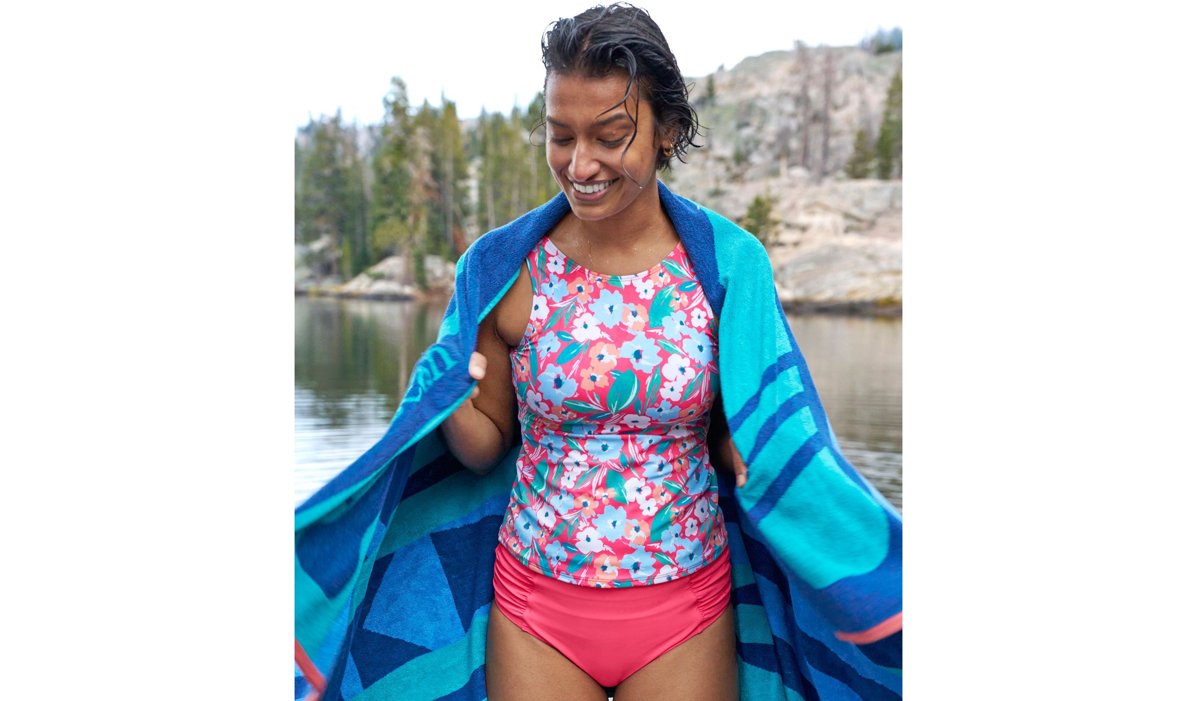Women's BeanSport Highneck Tankini Top, Print