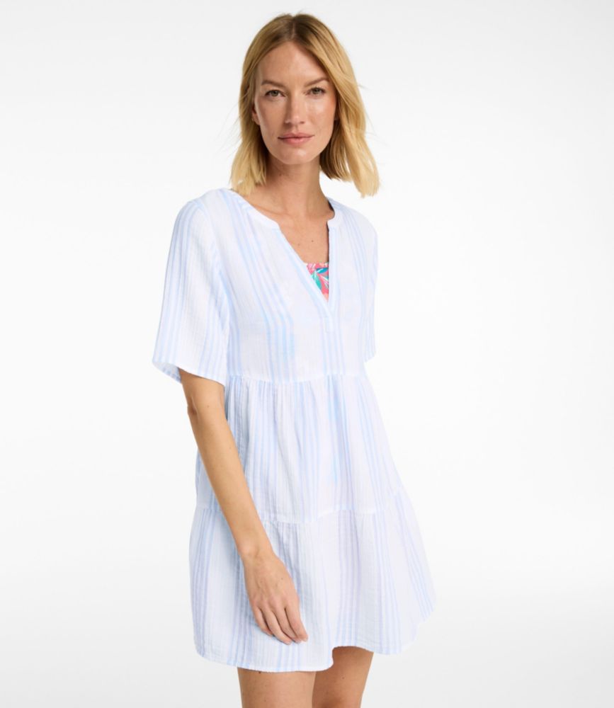 Women's Cloud Gauze Cover-Up, Tiered Dress Print, New