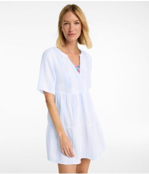 Women's Cloud Gauze Cover-Up, Tiered Dress Print, New